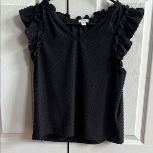Elegant Black Ruffle Sleeve Top